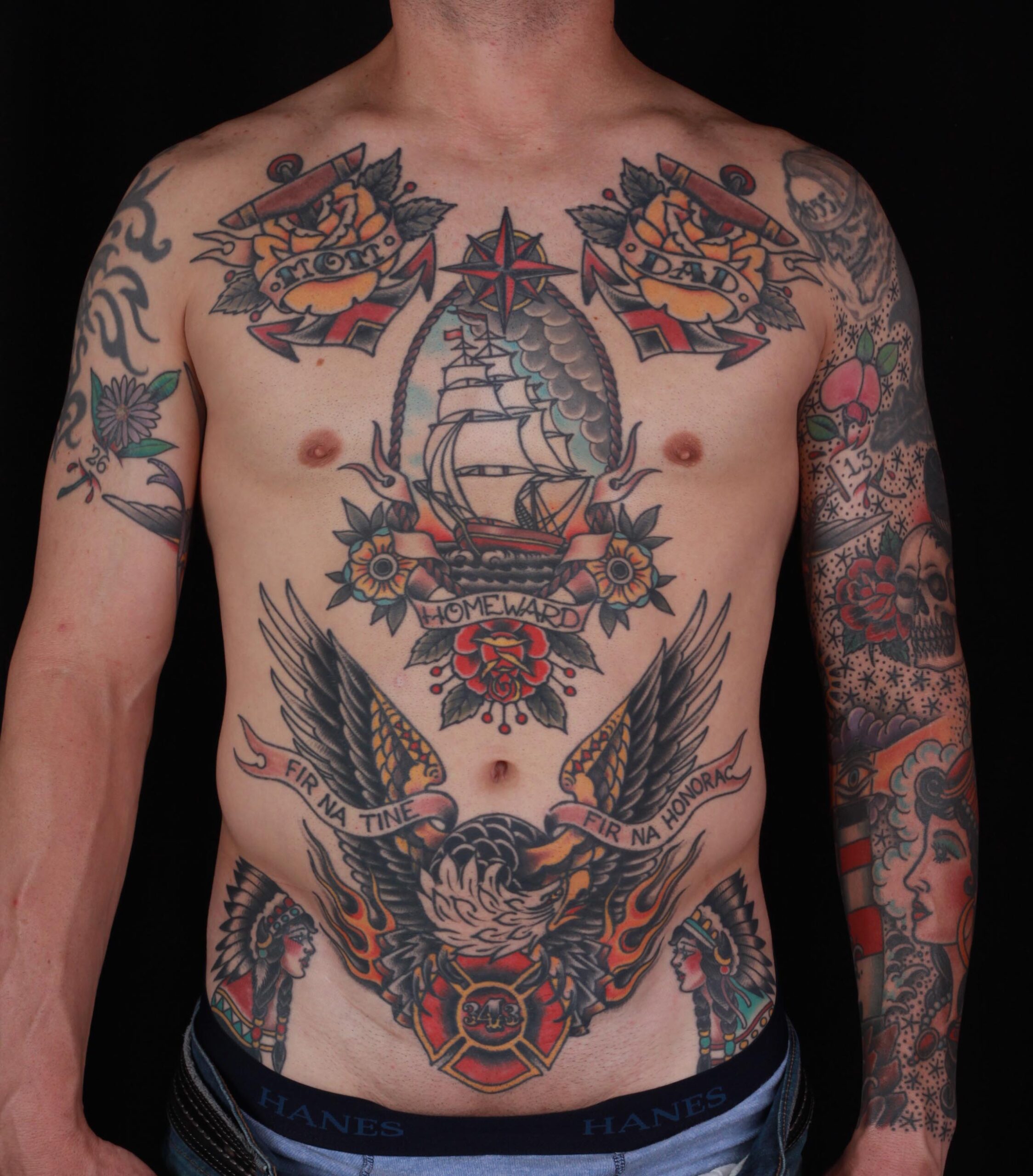 Update 70+ american traditional stomach tattoo latest - in.eteachers